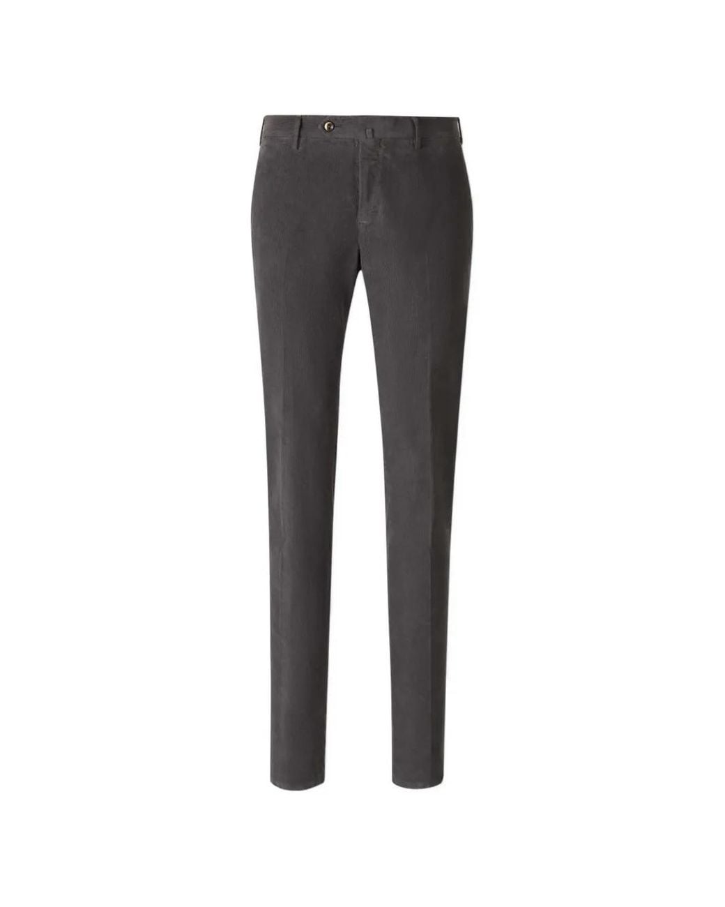 PT Torino Gray Corduroy Tailored Trousers for men