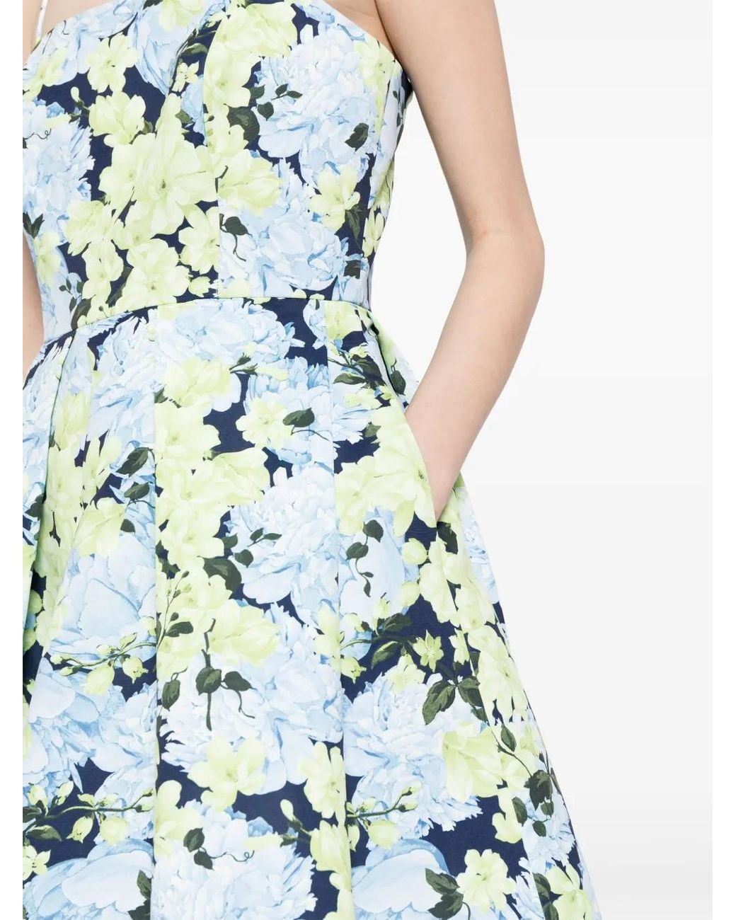 Sachin & Babi Blue Beau Floral-Print Gown