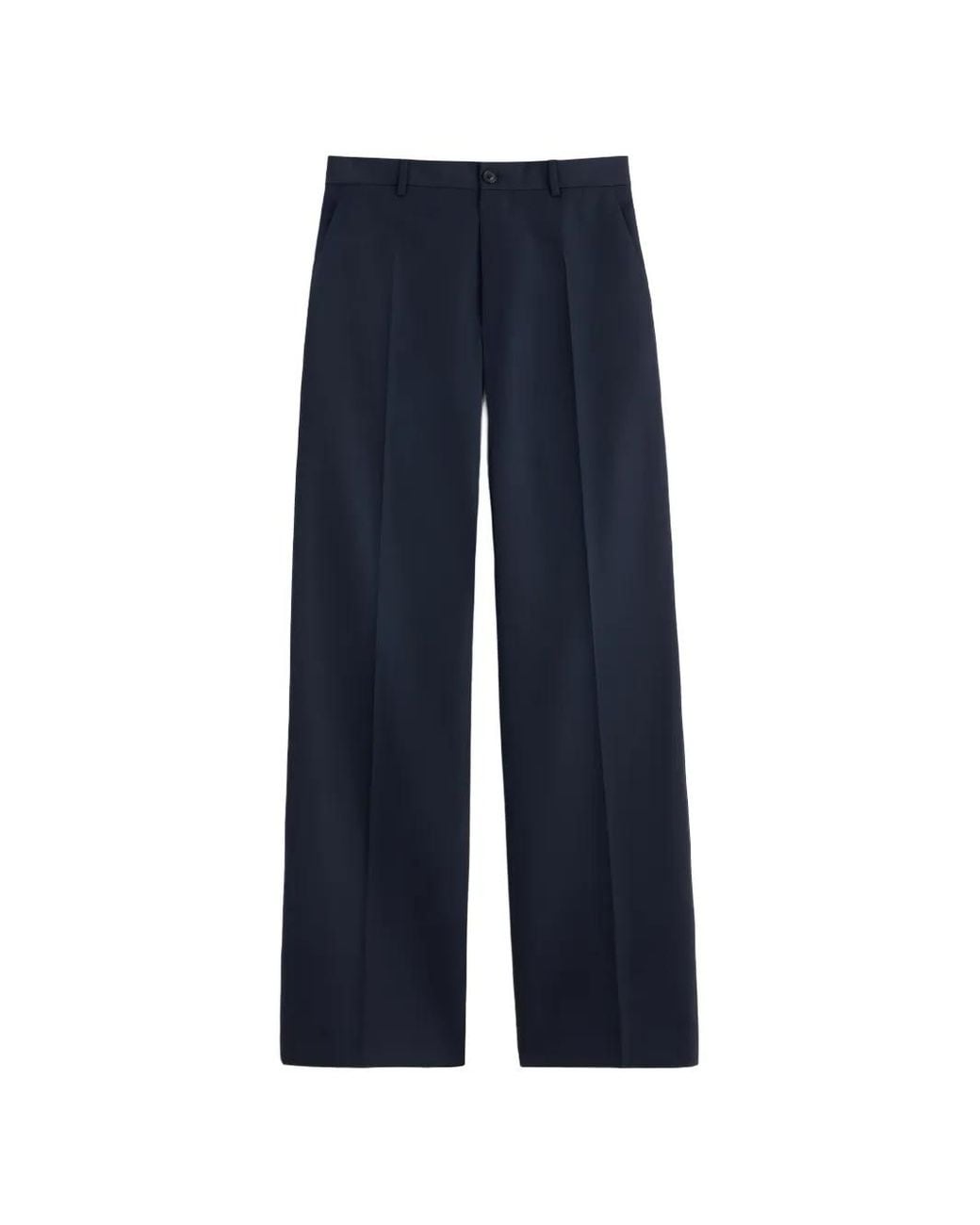 Maison Margiela Blue Pleated Wool Tailored Trousers