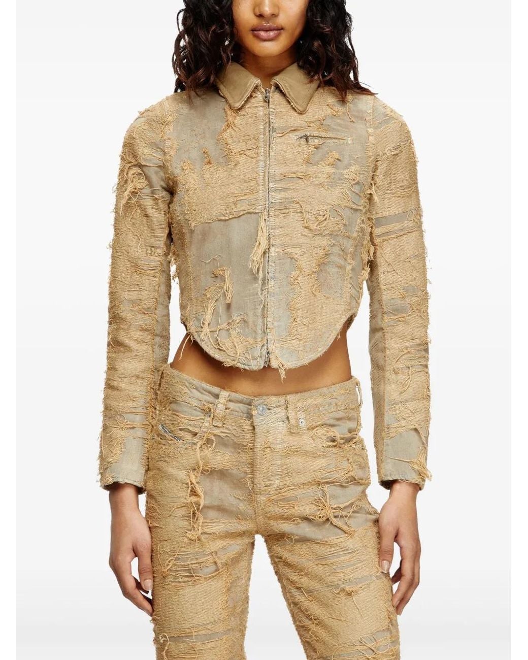 DIESEL White Cropped Jacket