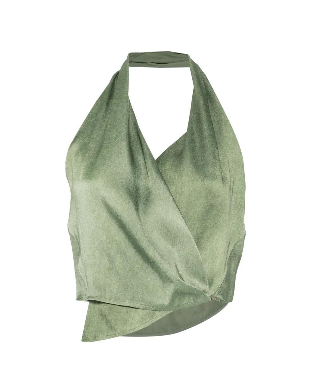 Cortana Green Wrap V-Neck Top