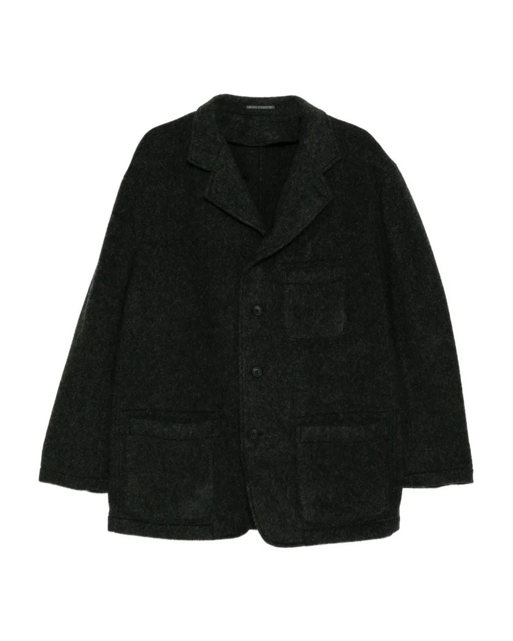 Yohji Yamamoto Black X Masses Herringbone Wool Jacket for men