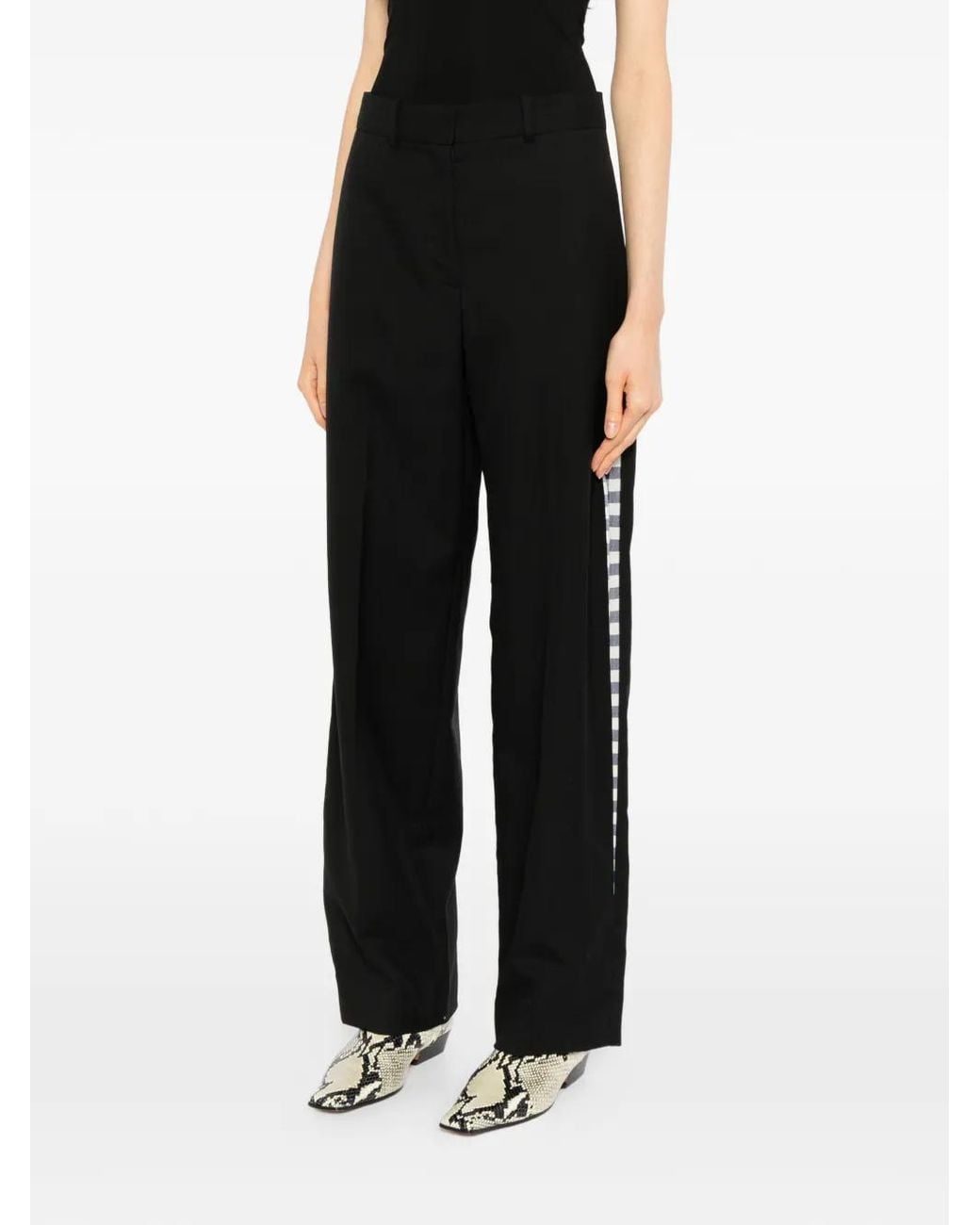 Loewe Black Checked-Tape Trousers