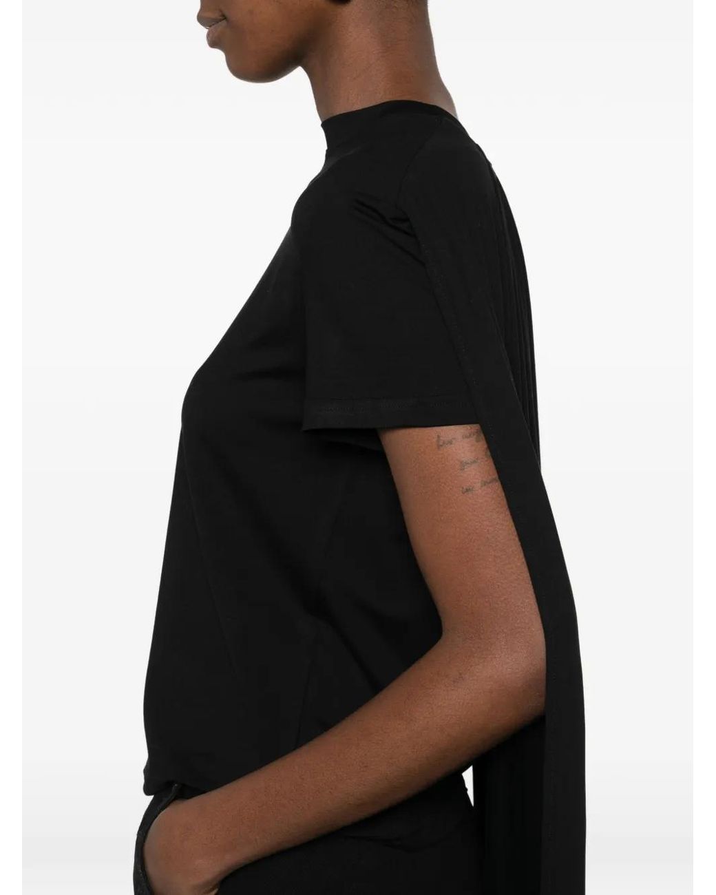 Magda Butrym Black Draped T-Shirt