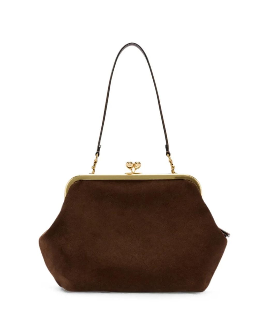 COACH Brown Kisslock Frame Bag 27