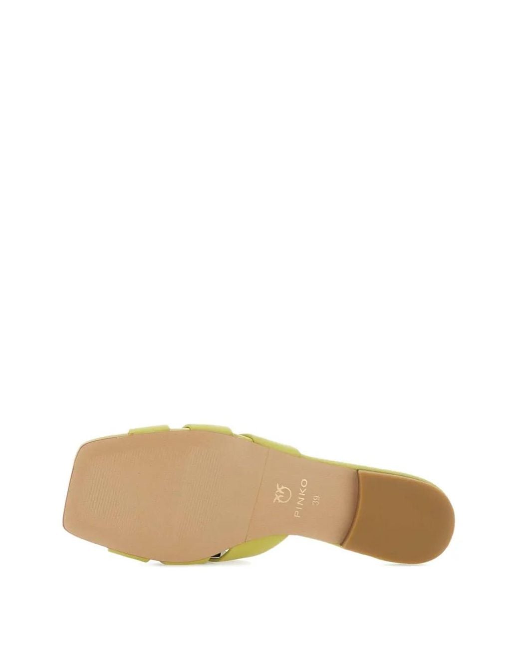 Pinko Yellow Marli 09 Leather Flat Sandals