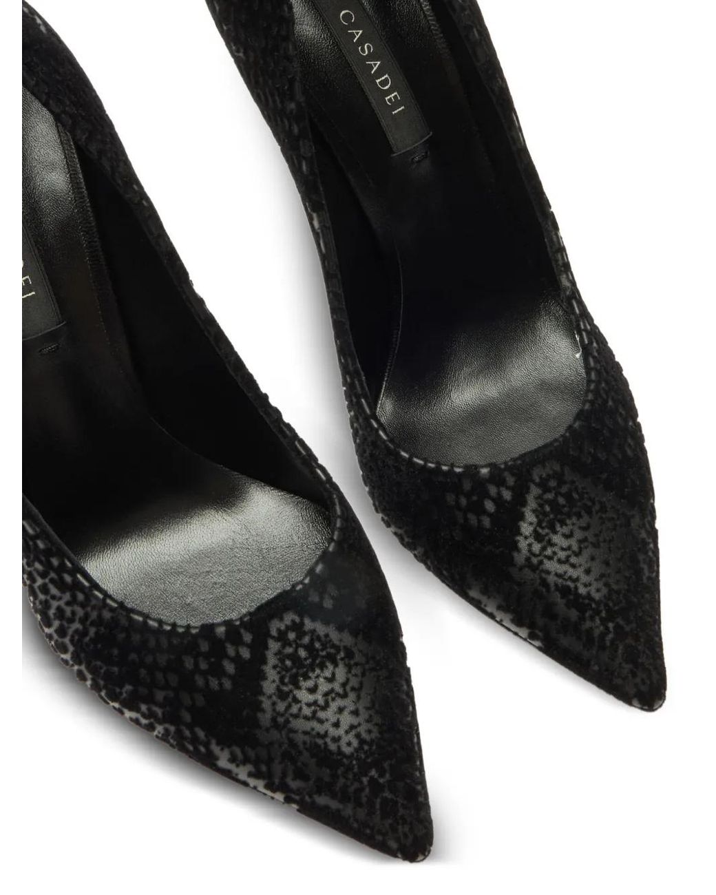 Pumps Blade Kitana Con Effetto Pitone di Casadei in Black
