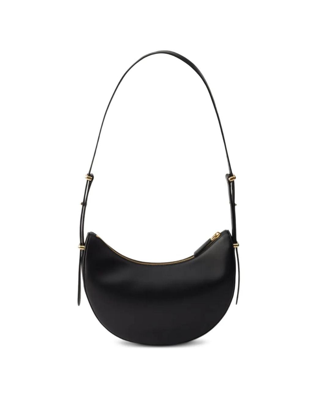Prada Black Small Arqué Leather Shoulder Bag