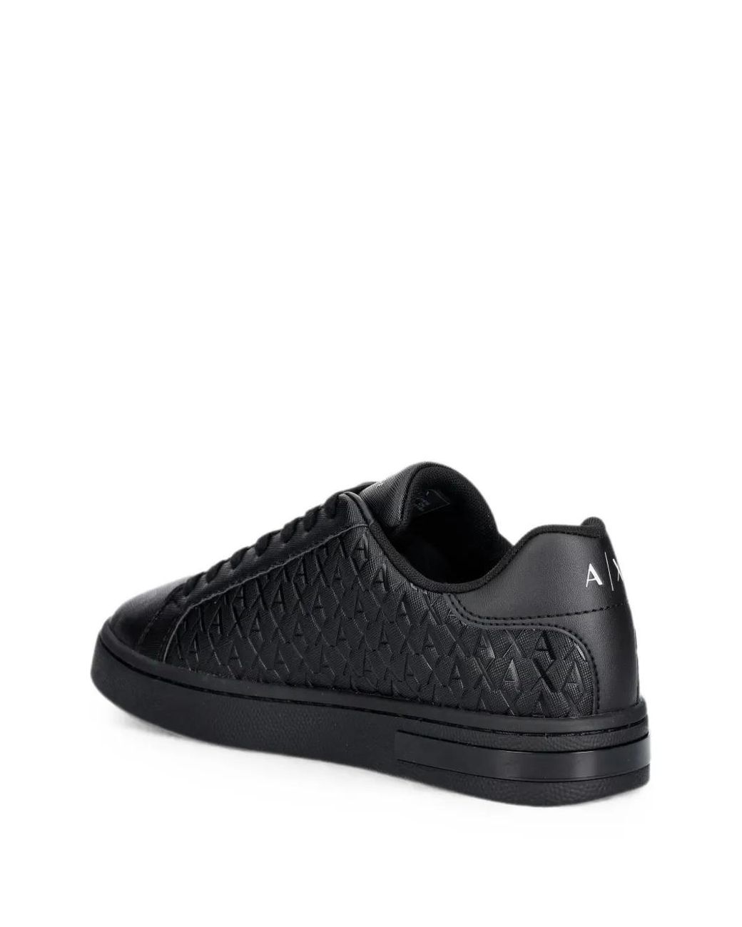 ARMANI EXCHANGE Black Baskets À Logo Embossé for men