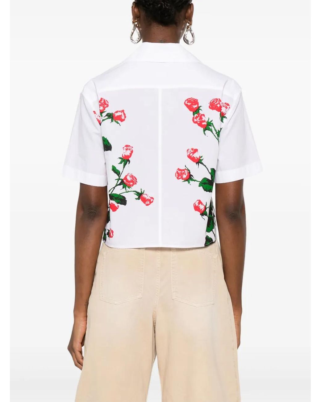 Camicia Con Stampa Floreale di Loewe in White