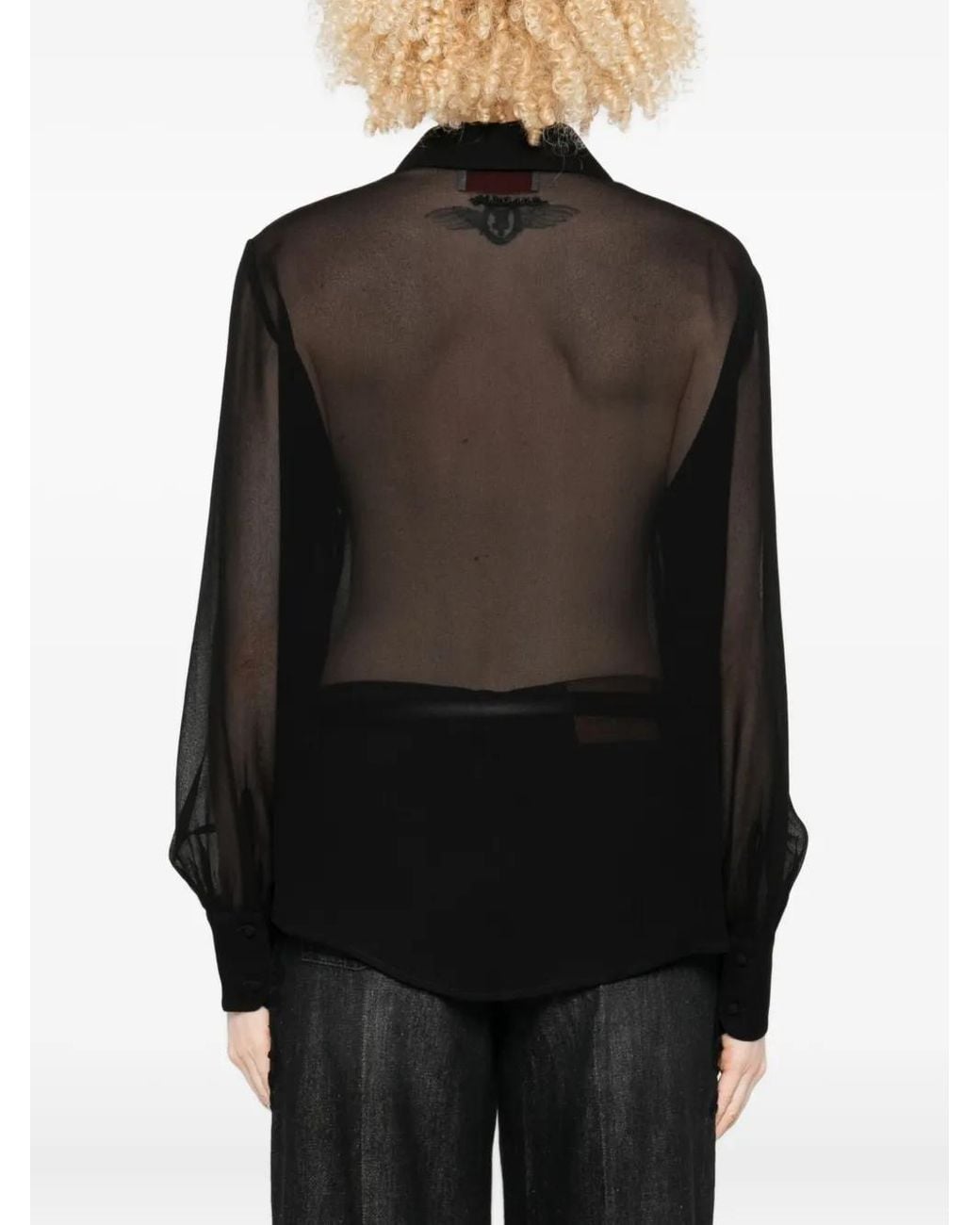 ERMANNO FIRENZE Black Embellished Blouse