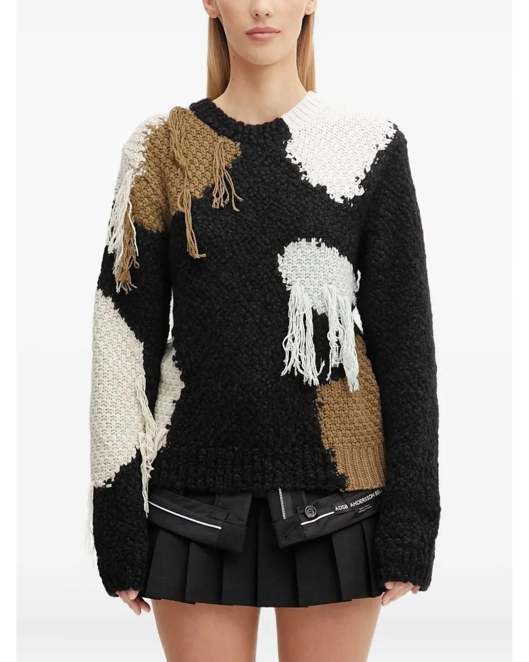 ANDERSSON BELL Black Patchwork Sweater