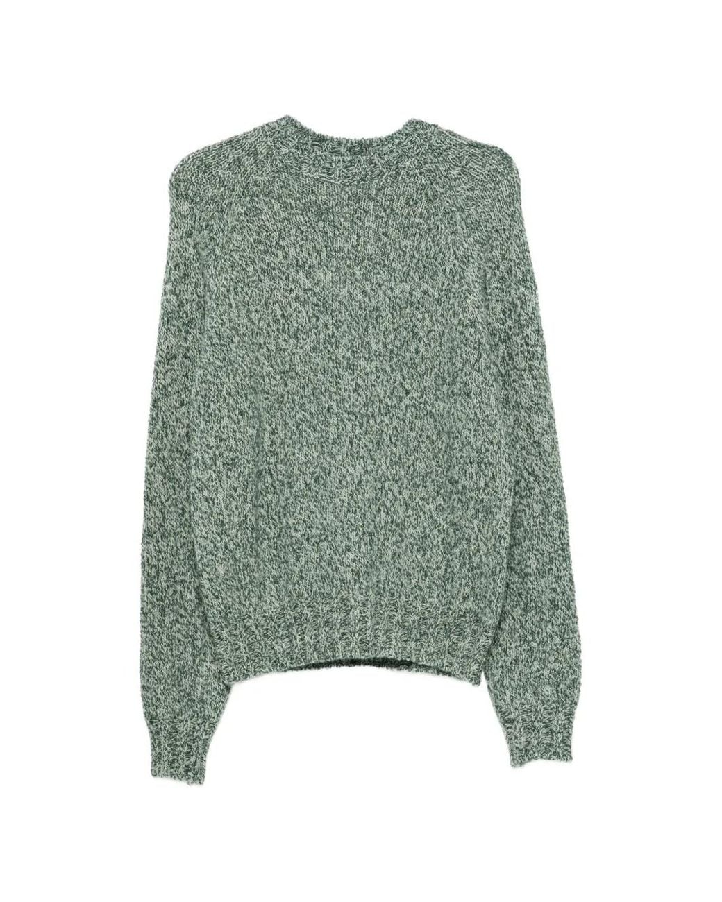 Ballantyne Green Marl-Knit Raglan-Sleeve Sweater for men