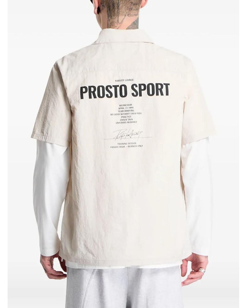 Prosto. White Sport Logo-Print Short-Sleeve Shirt for men
