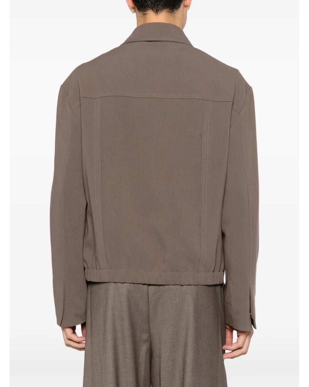 Imperial Brown Zip-Up Panelled Jacket for men