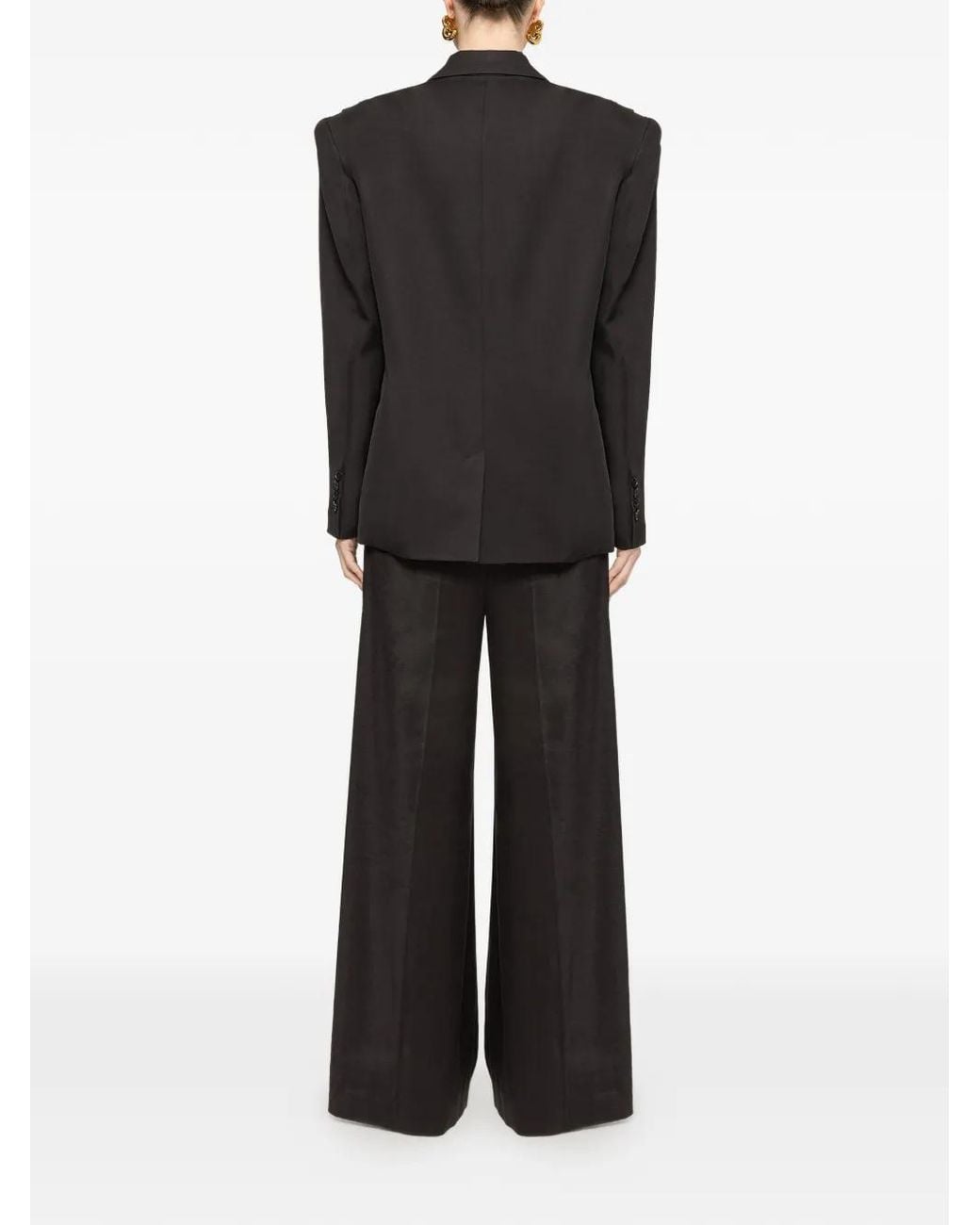 Nissa Black Oversized Linen Blazer