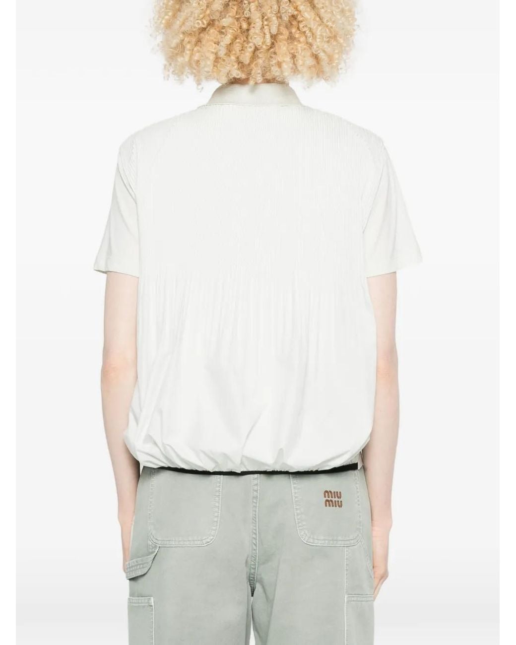 Moncler White Short Sleeve Polo