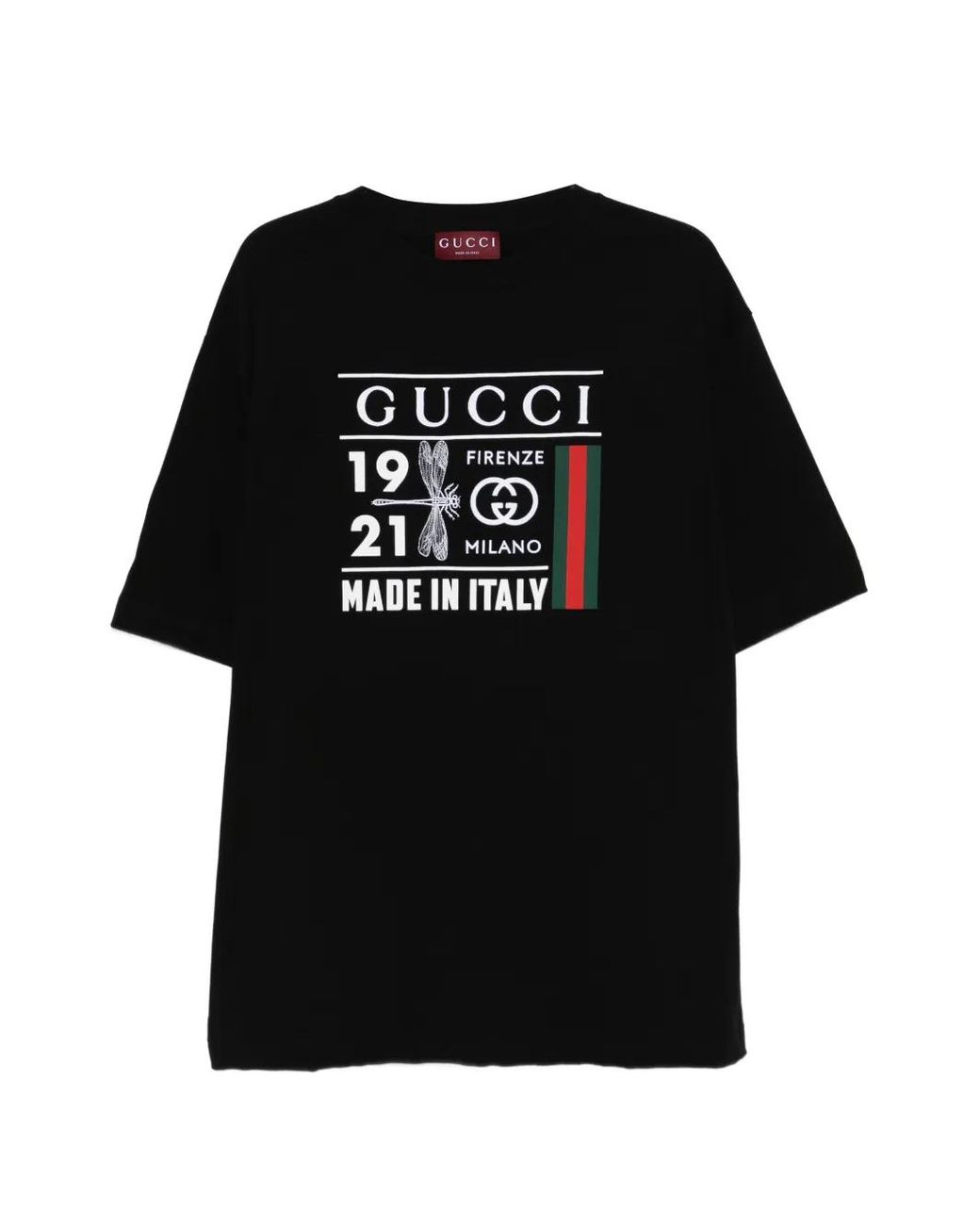 Gucci Dragonfly Printed T-Shirt in Black for Men | Lyst UK