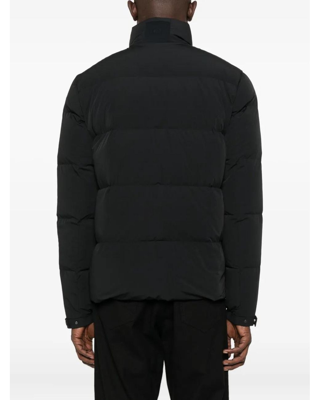 DUNO Black Quilted Zip-Front Jacket for men