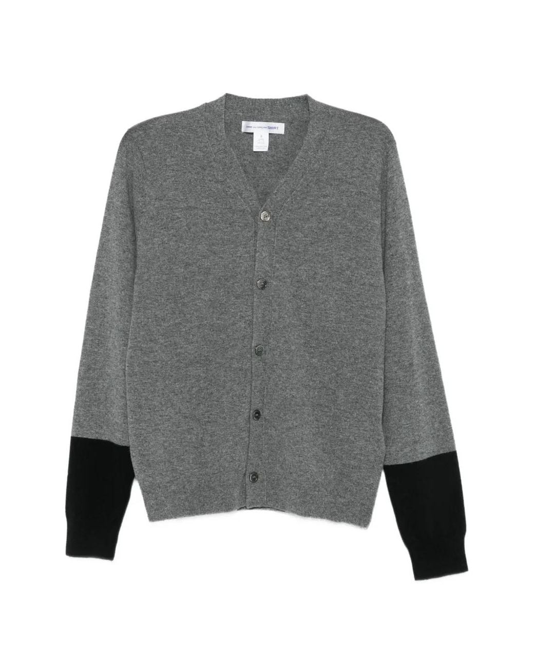 Comme des Garçons Gray Colour-Block Wool Cardigan for men