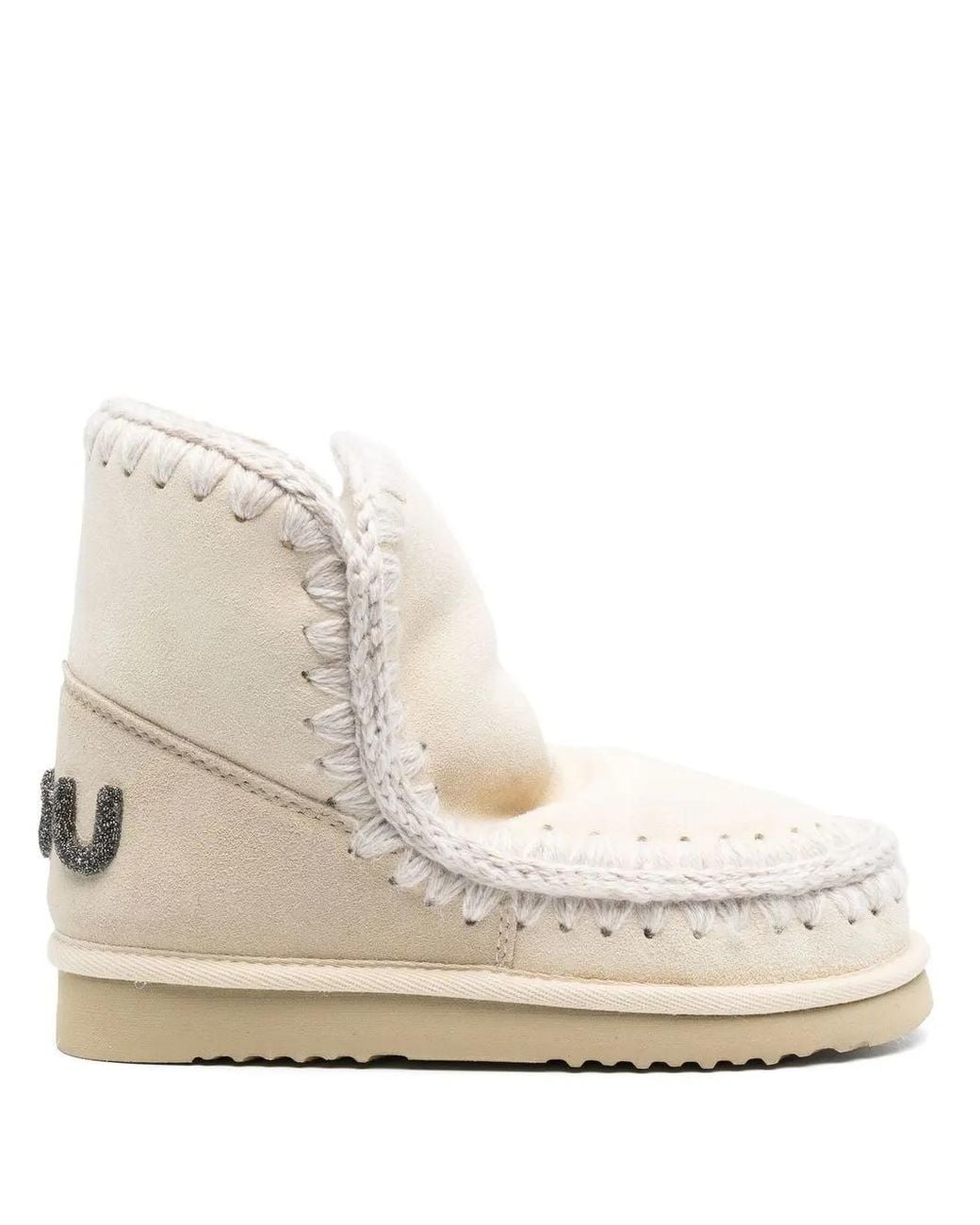 Mou Natural 18 Glitter Logo Ankle Boots