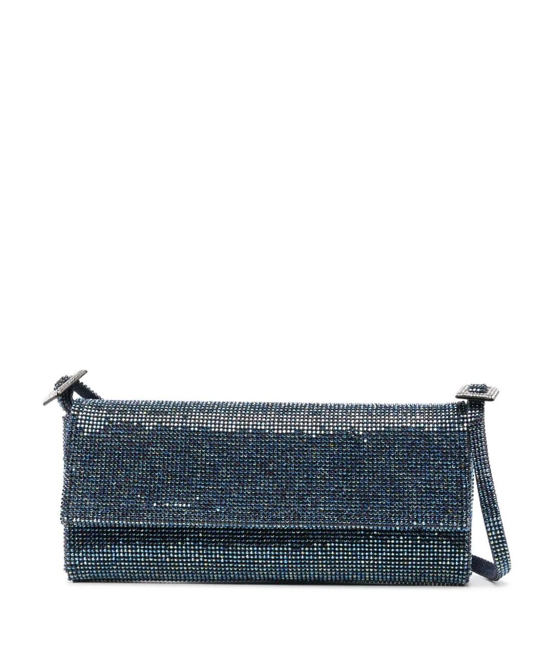 Benedetta Bruzziches Blue Vittissima La Grande Crystal-Embellished Crossbody Bag