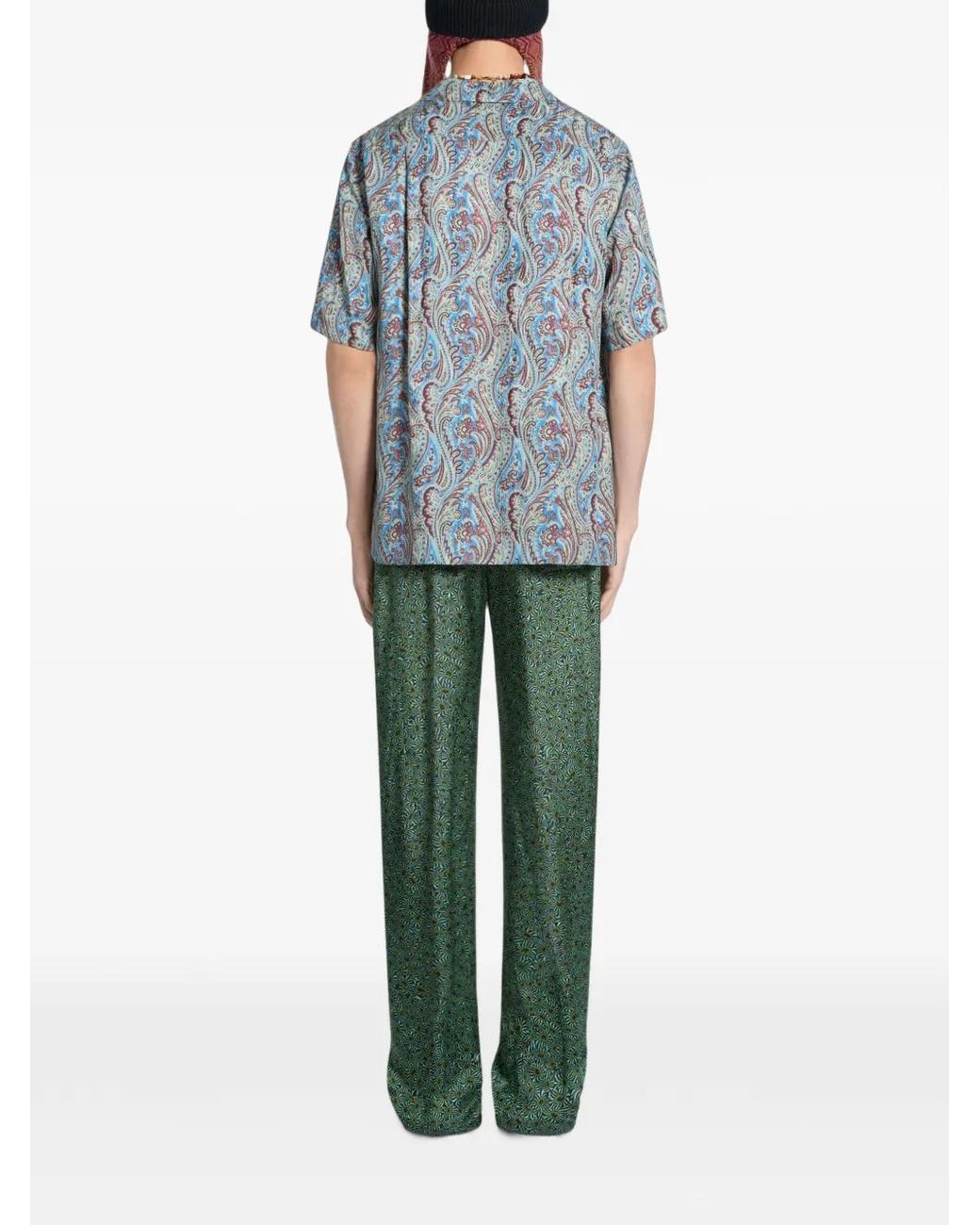 Dries Van Noten Green Slim-Fit Viscose Pants for men