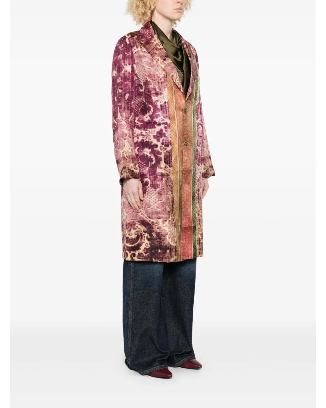 Pierre Louis Mascia Red Patterned Coat