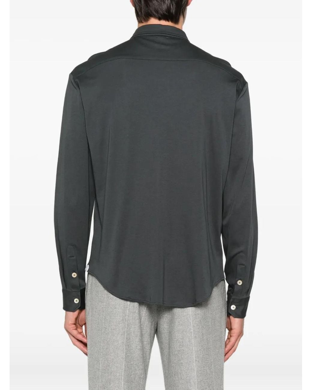 Camisa Con Botones Eleventy de hombre de color Black