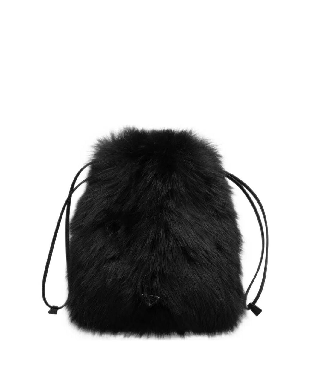 Prada Black Shearling Smartphone Pouch