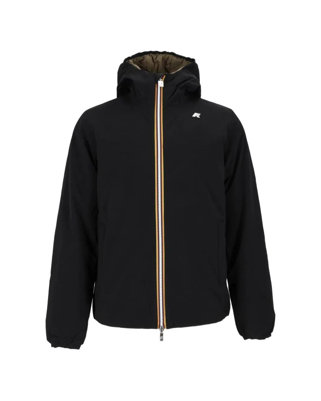 K-Way Black Reversible Hooded Jacket for men