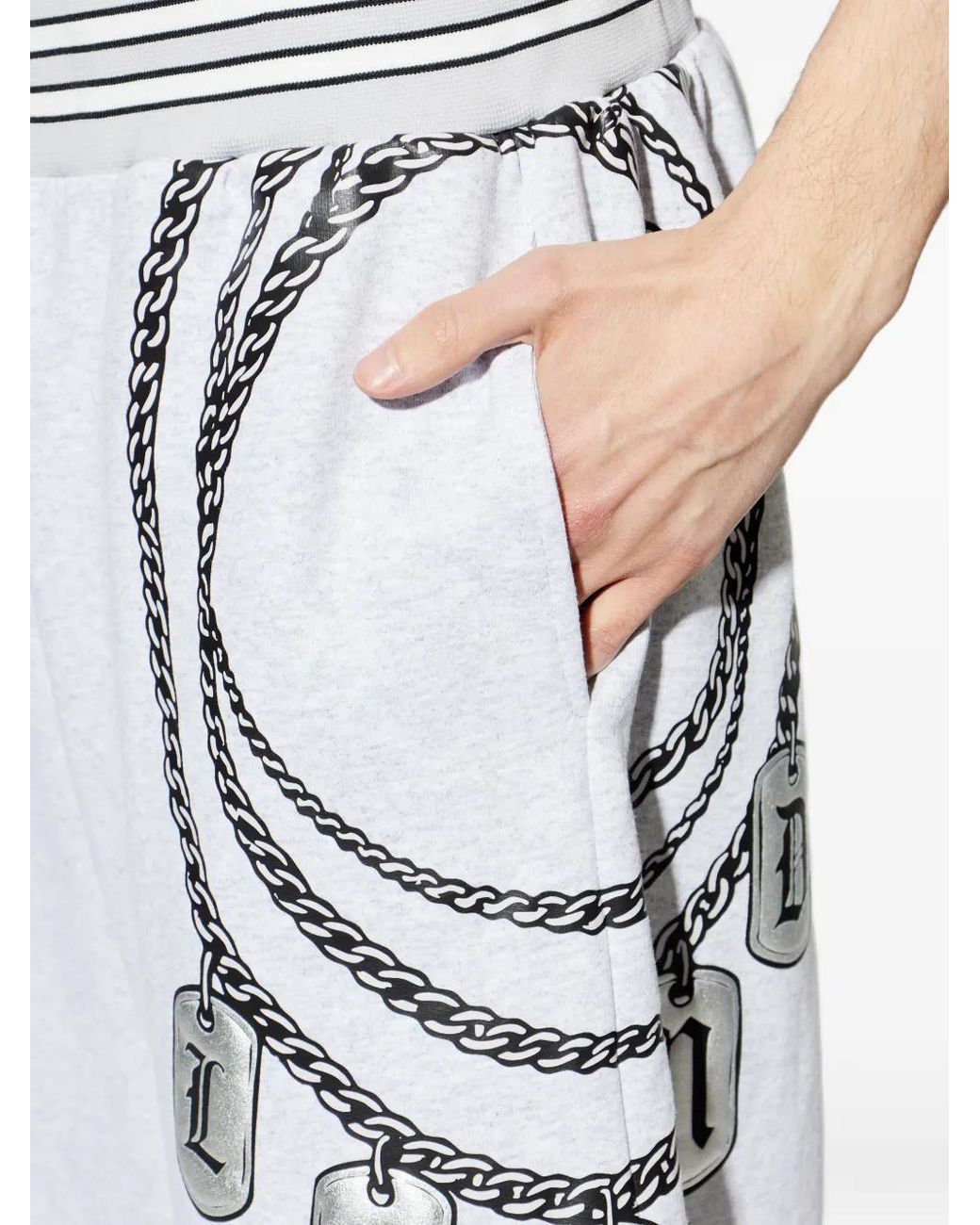 PDF White Pantalon À Imprimé Chaine for men