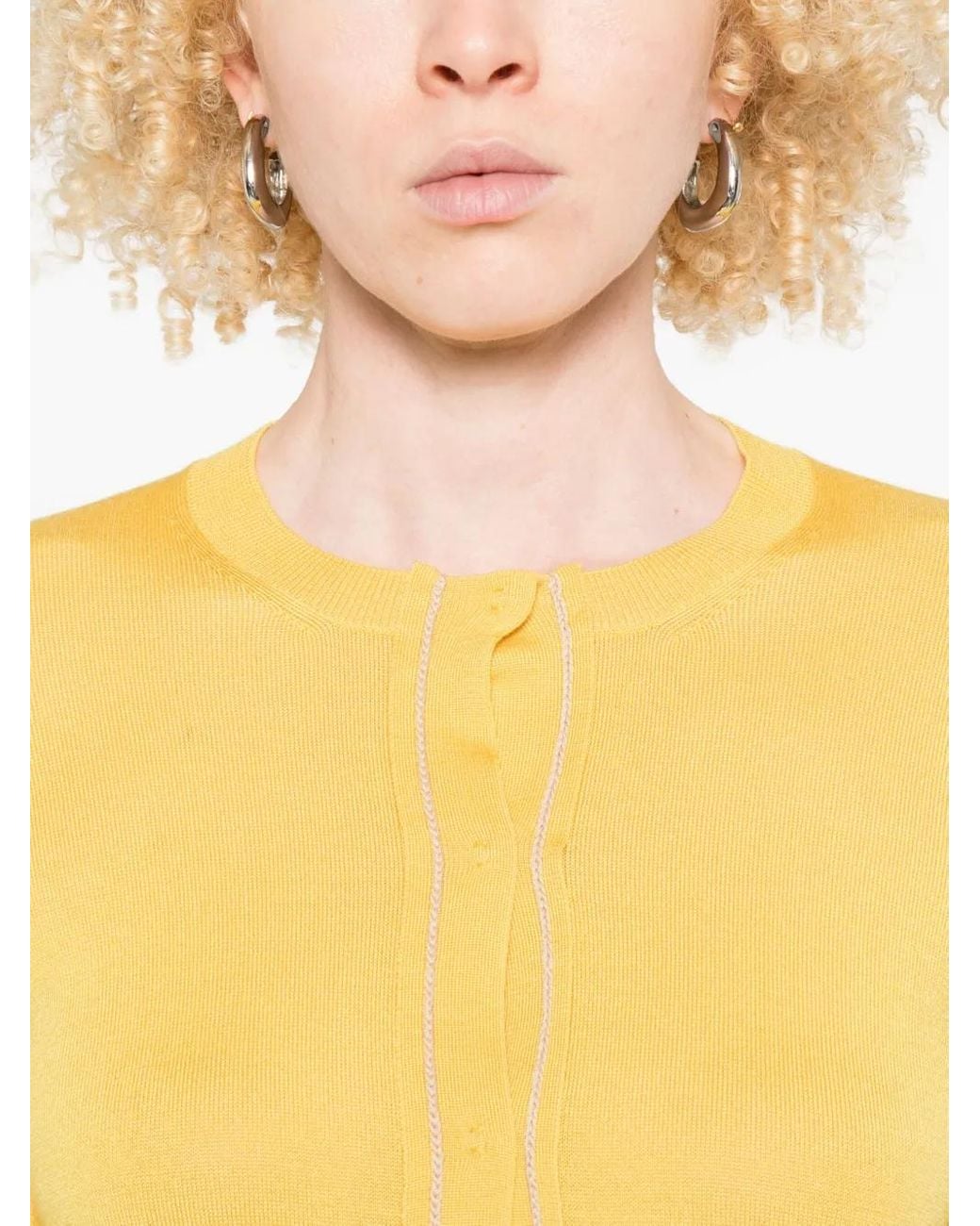 Prada Yellow Long-Sleeved Cardigan