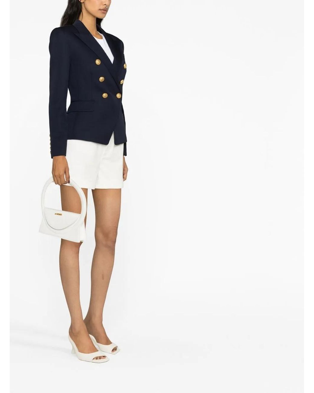 Balmain Blue Double-Breasted Wool Jacket