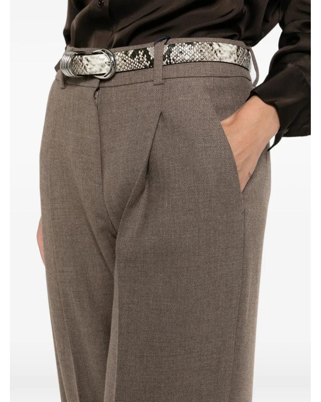 Seductive Gray Sloanne Pleated Trousers