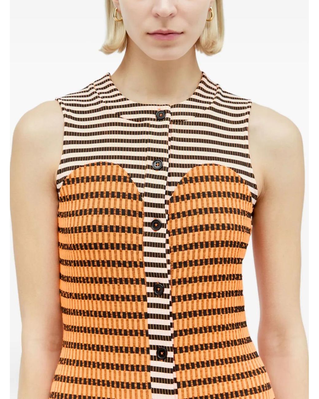 Reward If Found Orange Robe Cardi À Rayures