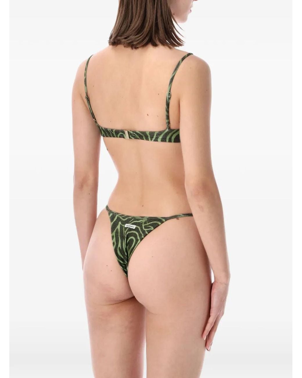 MATINEÉ Green Marina Zebra-Print Bikini