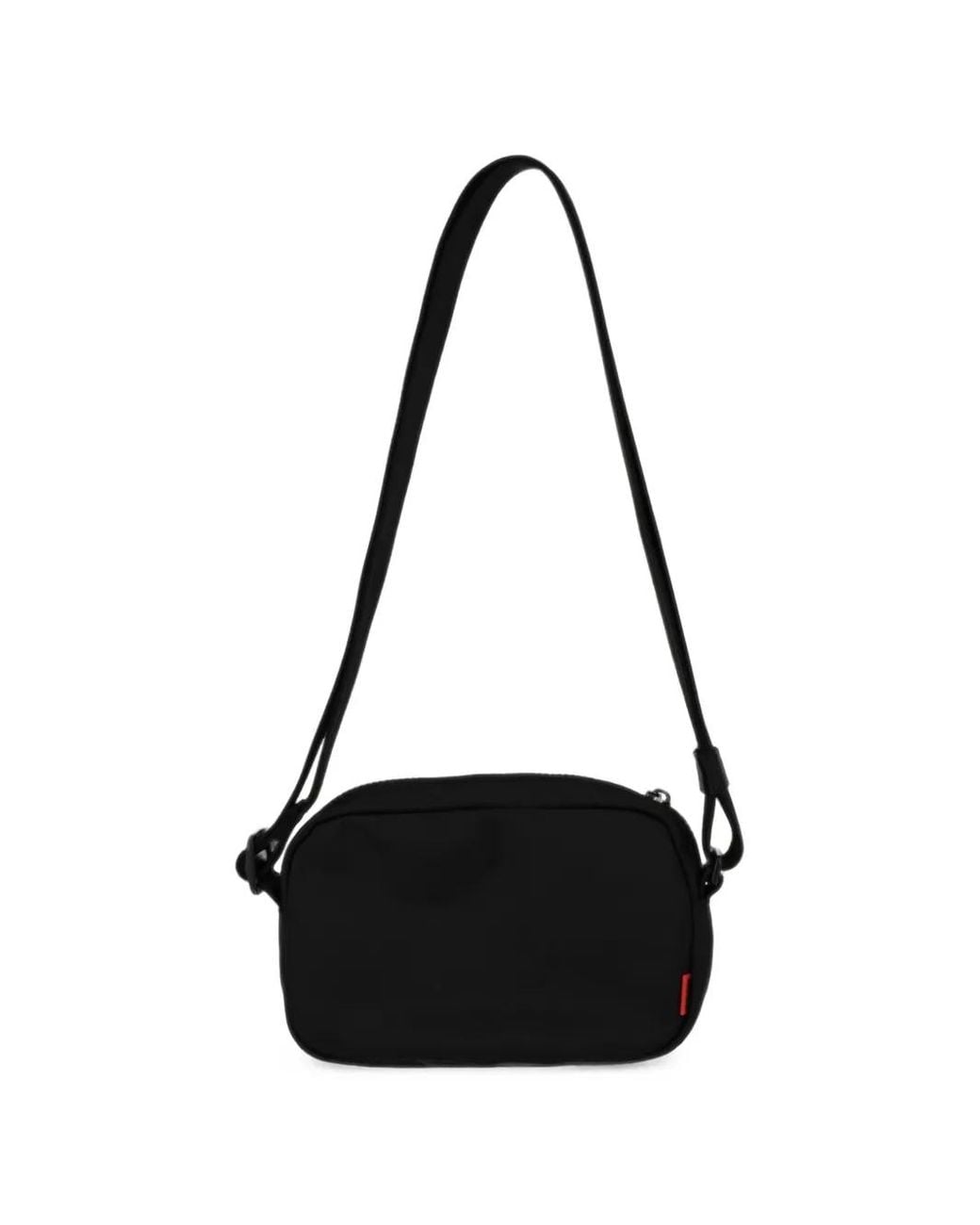 HUGO Black Logo-Patch Messenger Bag for men