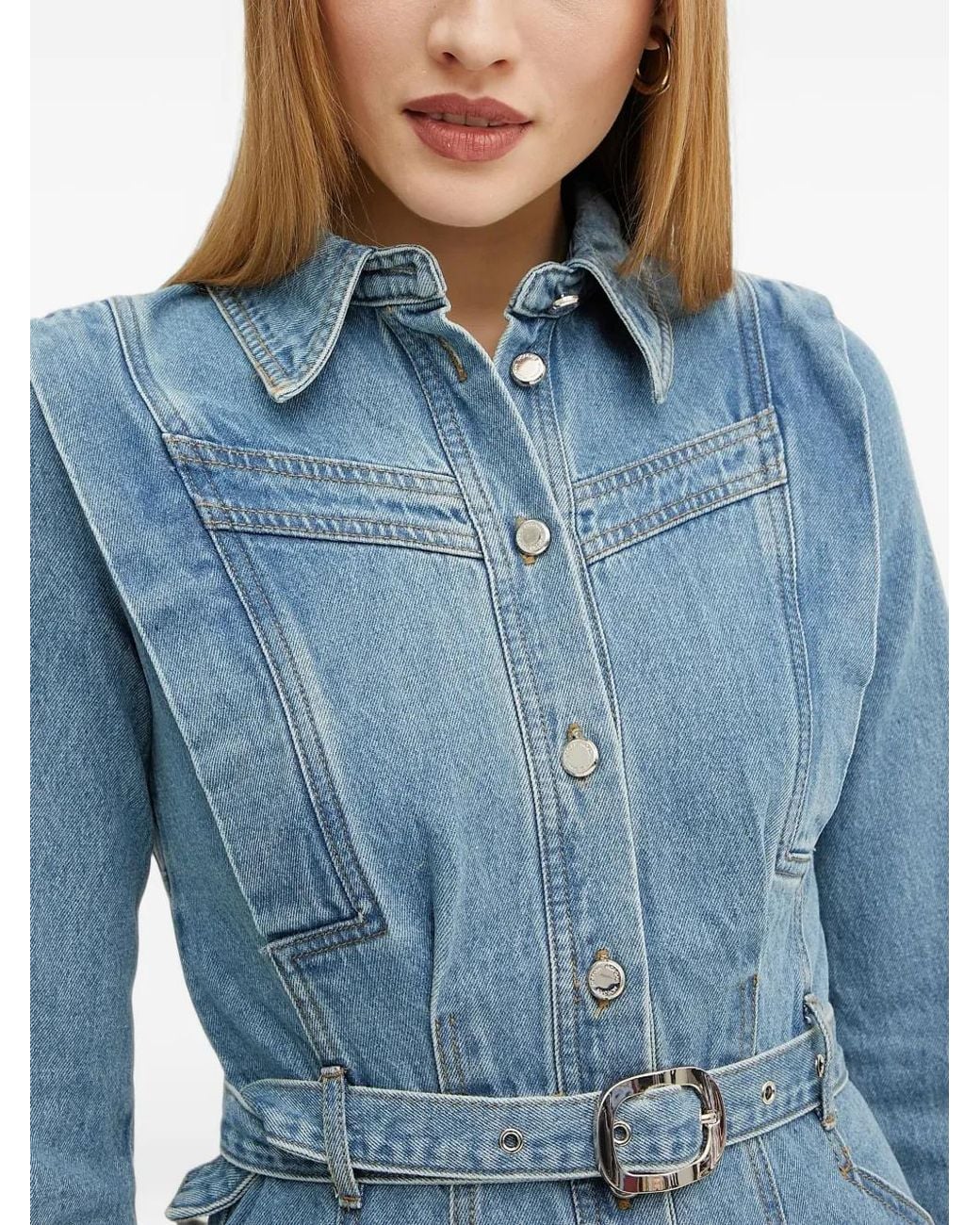 Morgan Blue Belted Shirt Dress