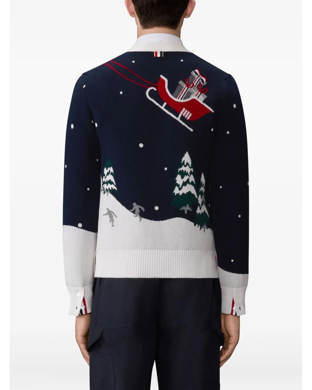 Thom Browne Blue Cashmere Cardigan for men