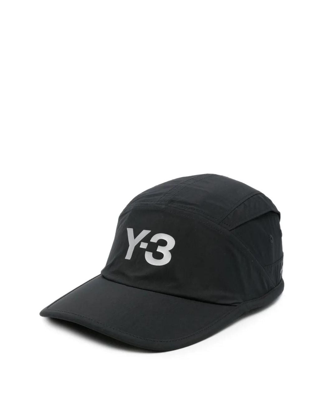 Y-3 Black Logo-Print Panelled Baseball Cap for men