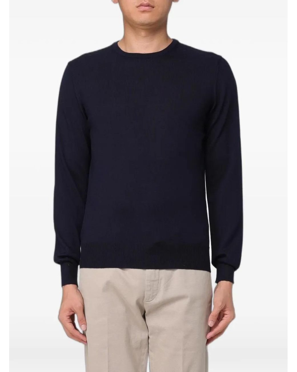 XC Blue Crew-Neck Merino Sweater for men
