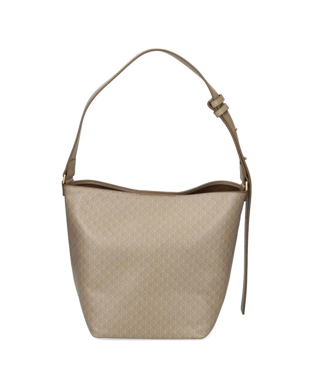 Calvin Klein White All-Over Patterned Shoulder Bag