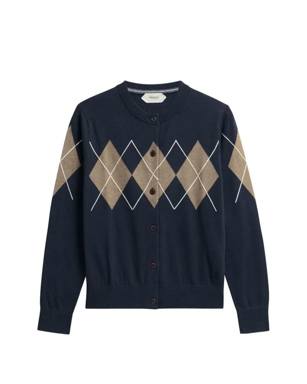 Pringle of Scotland Blue Diamond-Pattern Cardigan