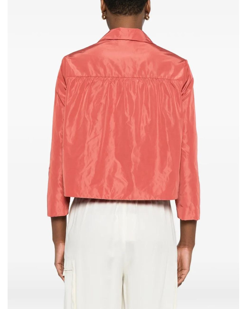 Aspesi Red Buttoned Cropped Jacket