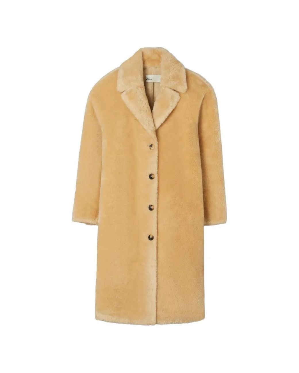 Tory Burch Natural Faux-Shearling Coat