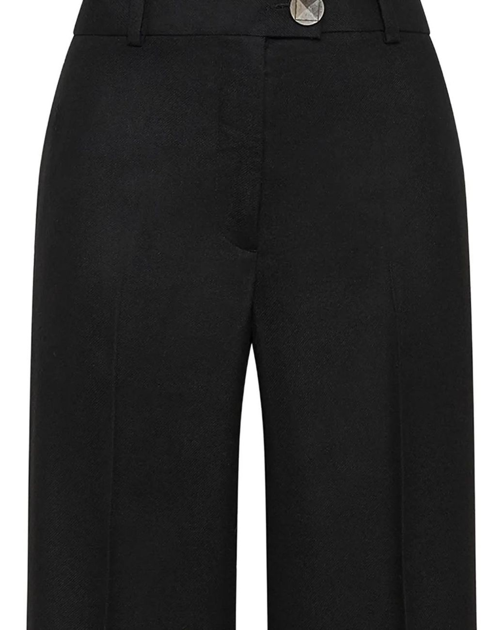 Maliparmi Black Cuffed Button-Fastening Trousers