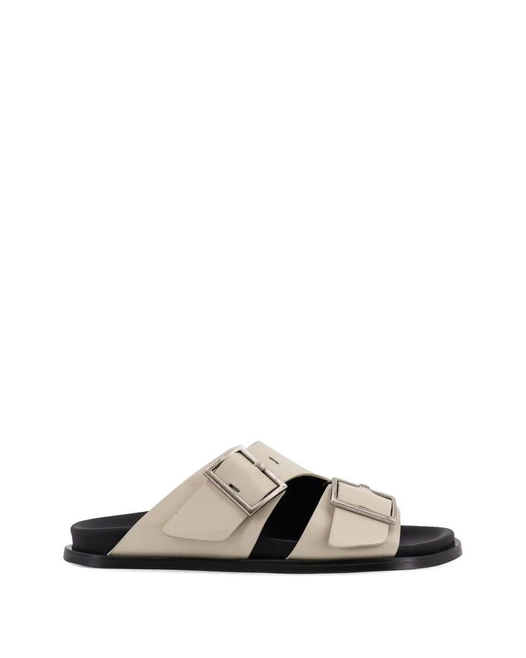 Alohas White Adjustable Strap Leather Sandals
