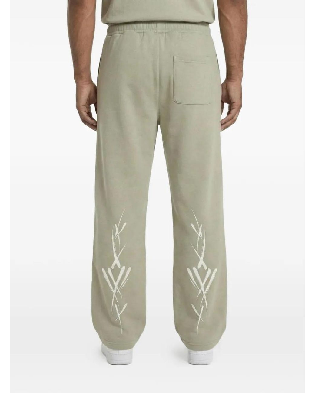 Exit Society Gray Fractured X Logo-Print Drawstring Track Pants for men