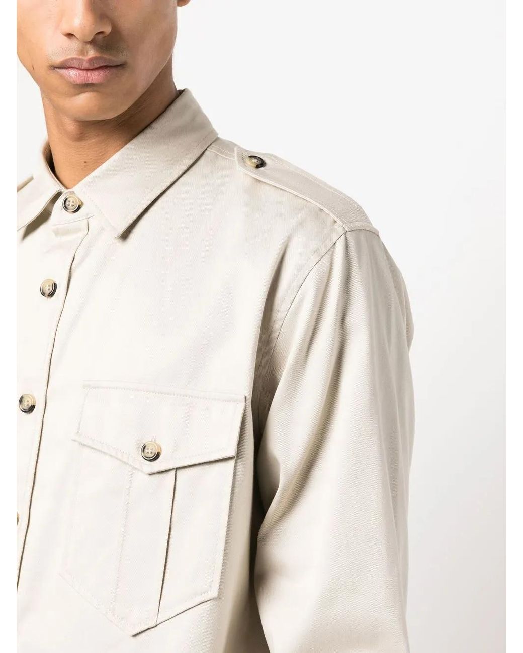 Isabel Marant Natural Logo Embroidery Shirt for men